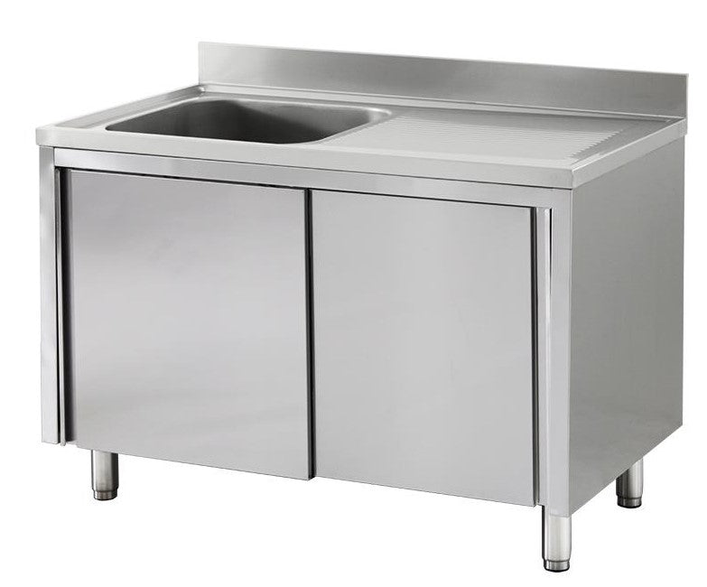 Spülschrank 100 x 70cm - 1 Becken links -  inkl. Rücksprung mit Aufkantung