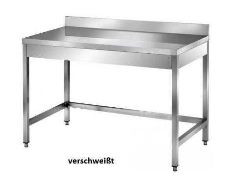 Edelstahl Arbeitstisch 100x60 cm - Aufkantung verschweißt
