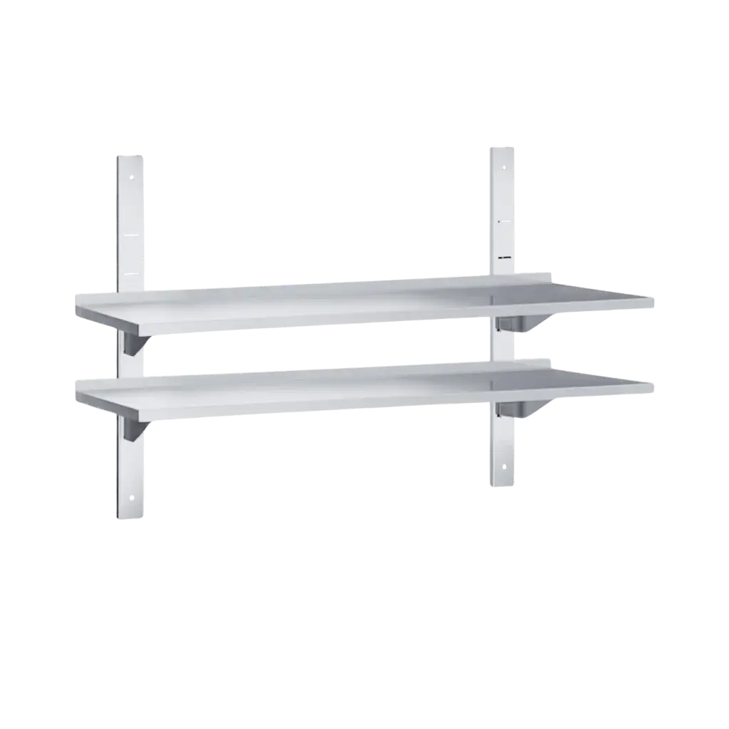 [WR144] Edelstahl Wandregal 140 x 40 cm doppelt 40 kg